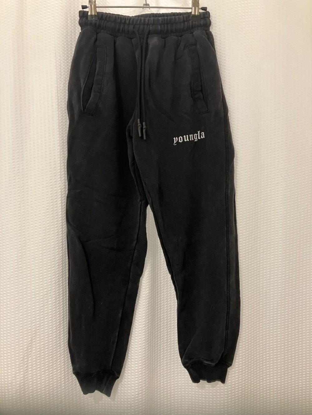 Worn YoungLA Sweatpants Black Size S. worn style, Drawstring